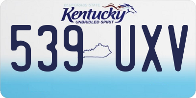 KY license plate 539UXV