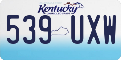 KY license plate 539UXW