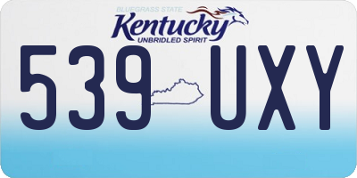 KY license plate 539UXY