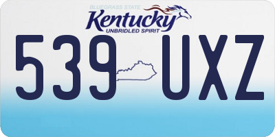 KY license plate 539UXZ