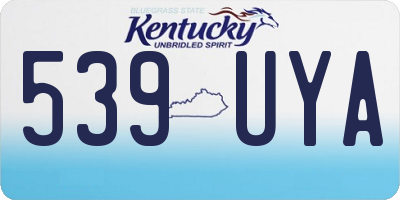 KY license plate 539UYA