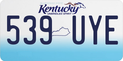 KY license plate 539UYE