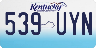KY license plate 539UYN