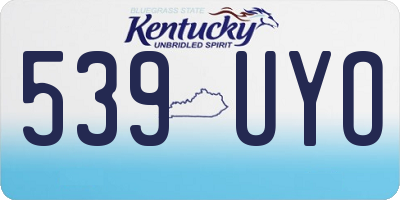 KY license plate 539UYO