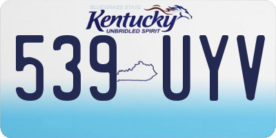 KY license plate 539UYV