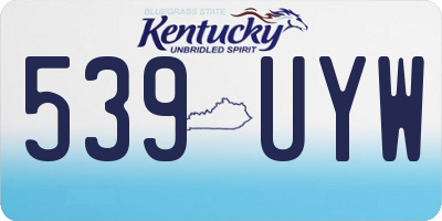 KY license plate 539UYW