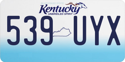 KY license plate 539UYX