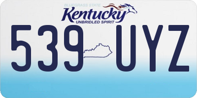 KY license plate 539UYZ