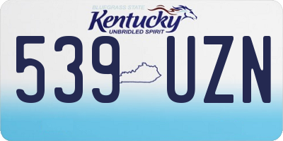 KY license plate 539UZN