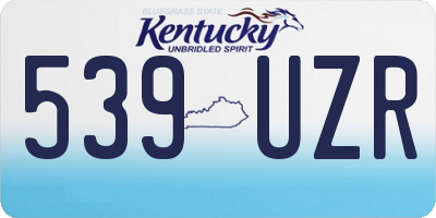 KY license plate 539UZR