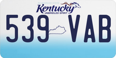 KY license plate 539VAB