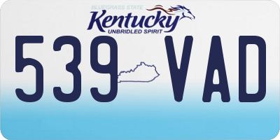 KY license plate 539VAD