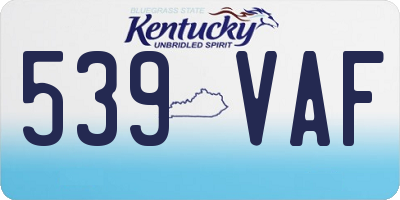 KY license plate 539VAF