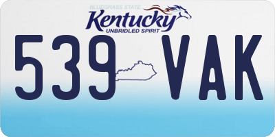 KY license plate 539VAK