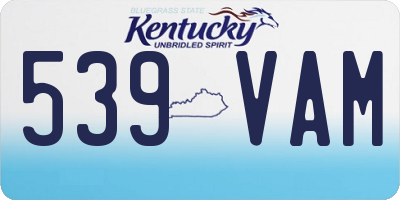 KY license plate 539VAM