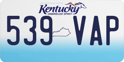 KY license plate 539VAP