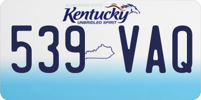 KY license plate 539VAQ