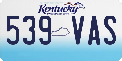 KY license plate 539VAS