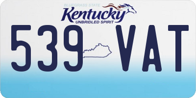 KY license plate 539VAT