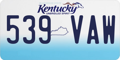 KY license plate 539VAW