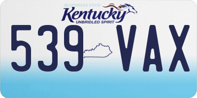 KY license plate 539VAX