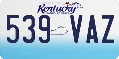 KY license plate 539VAZ