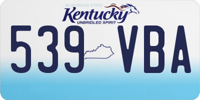 KY license plate 539VBA