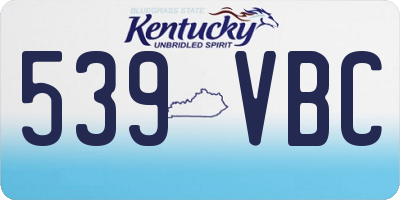 KY license plate 539VBC