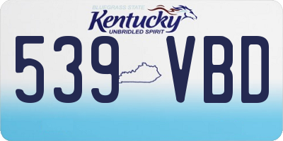 KY license plate 539VBD