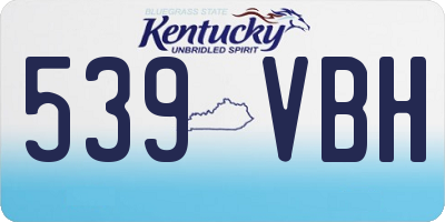 KY license plate 539VBH