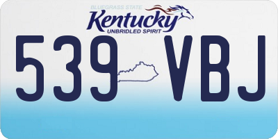 KY license plate 539VBJ