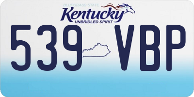 KY license plate 539VBP