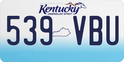 KY license plate 539VBU