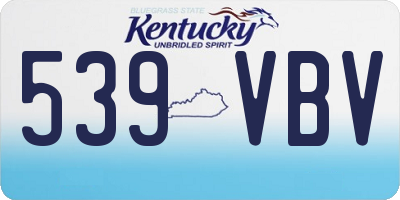 KY license plate 539VBV