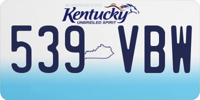 KY license plate 539VBW