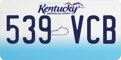 KY license plate 539VCB