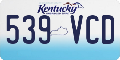 KY license plate 539VCD