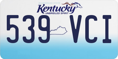 KY license plate 539VCI