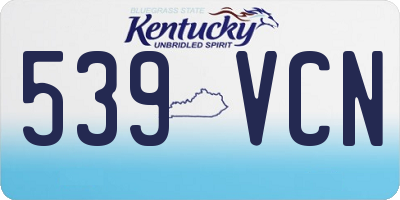 KY license plate 539VCN