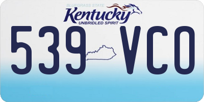 KY license plate 539VCO