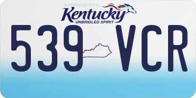 KY license plate 539VCR