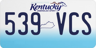 KY license plate 539VCS