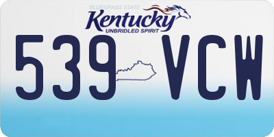KY license plate 539VCW