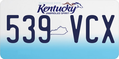 KY license plate 539VCX