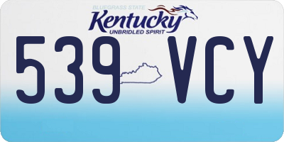 KY license plate 539VCY
