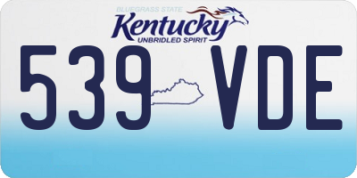 KY license plate 539VDE