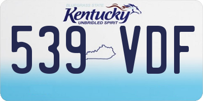 KY license plate 539VDF