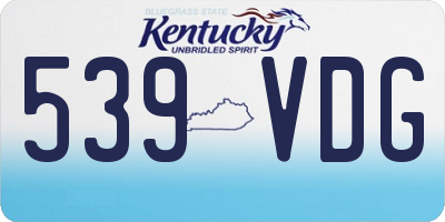 KY license plate 539VDG