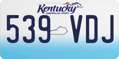 KY license plate 539VDJ