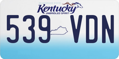 KY license plate 539VDN